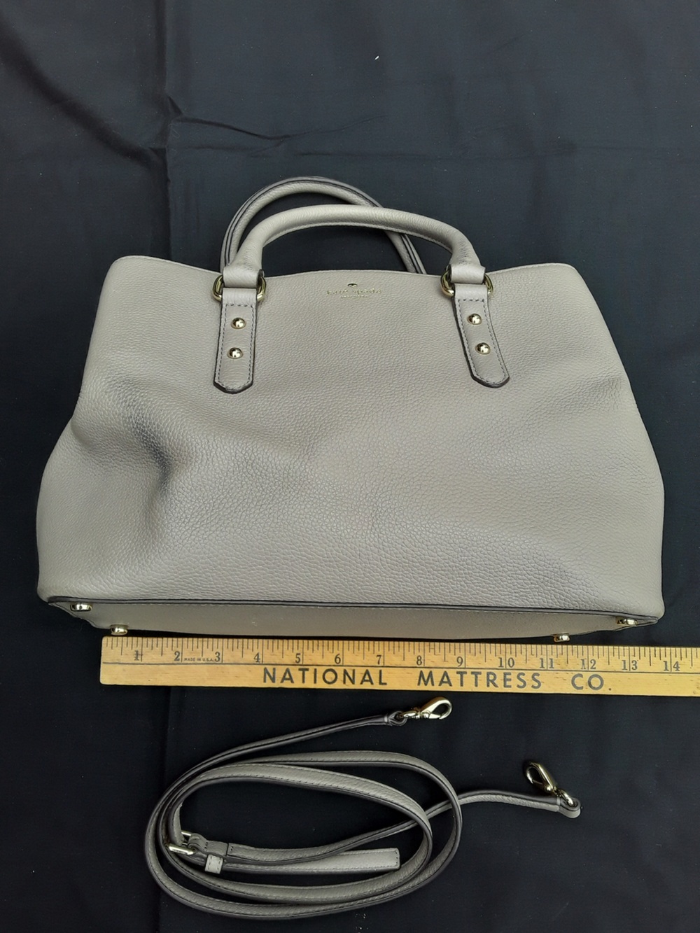 Kate Spade Gray Leather Larchmont Avenue Evangelie Satchel cross body